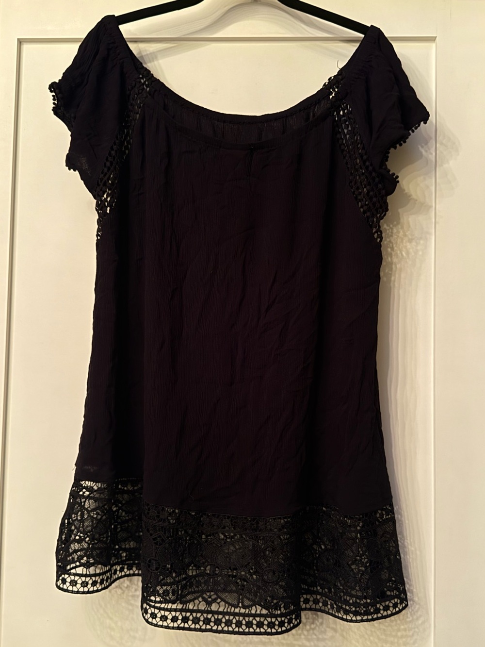 Torrid Crinkle Gauze Babydoll Crochet Detail Swim Cover-Up Dress
